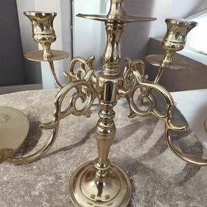 VTG Solid Brass 4 Arm 5 Candle Holder Candelabra  [COPY]
